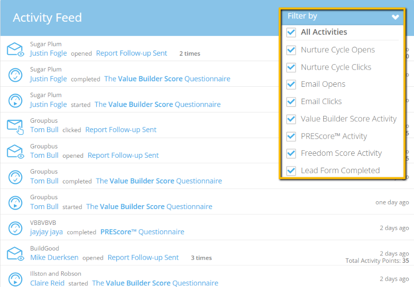 Everything you need to know about the Activity Feed – Value Builder System